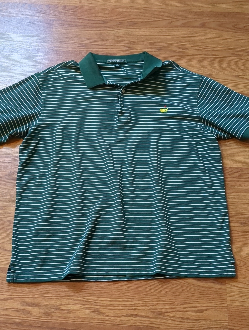Masters Collection Polo Shirt Men's XL Green White Striped Pima Cotton Golf